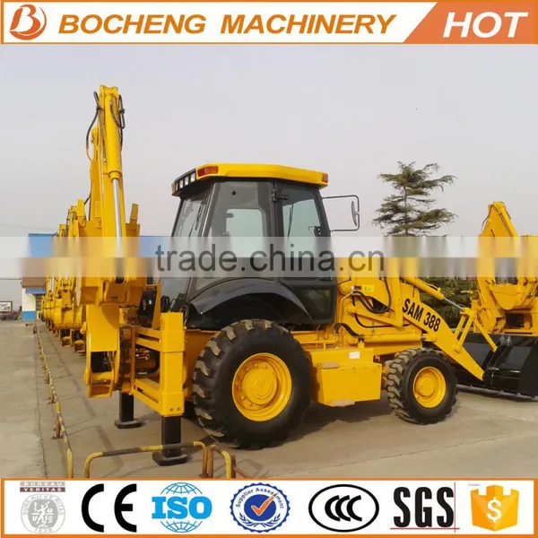 Used Backhoe Wheel Loader SAM388 With 1CBM Bucket For Sale photo-4