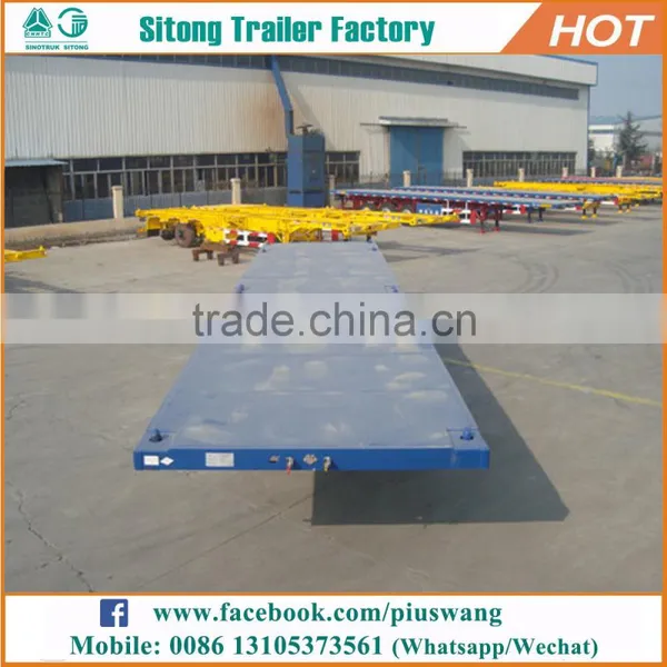 Inexpensive 20ft 40ft Flat Bed Semi-trailer High Quality Semi Tractor Trailer photo-4