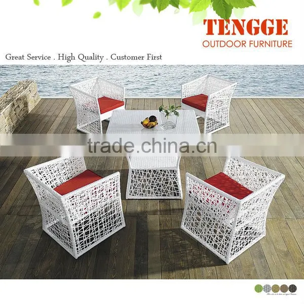 Special Design Dining Set White Rattan Wicker Furniture photo-2