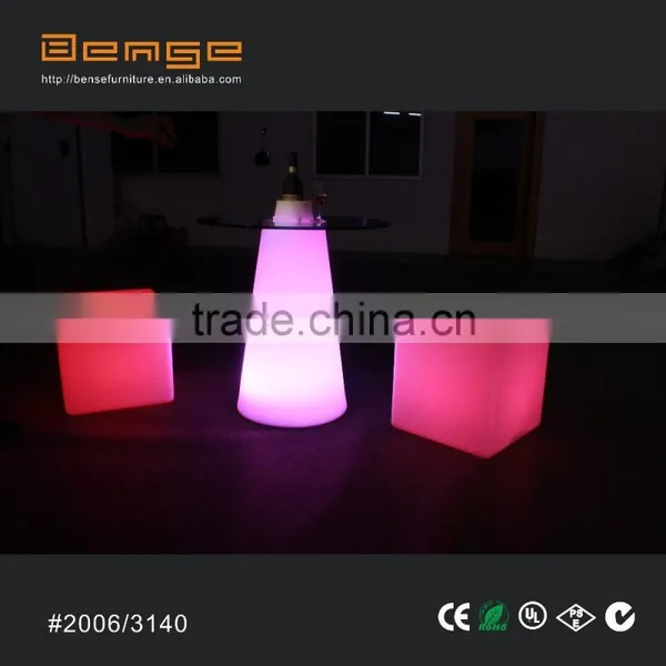 Led Glass Bar Table Party Cocktail Tables Cooktail Table and Chair Set photo-5