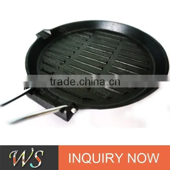 WS-FP08 9.5" or 10.6" Round Cast Iron Grill Pan photo-3