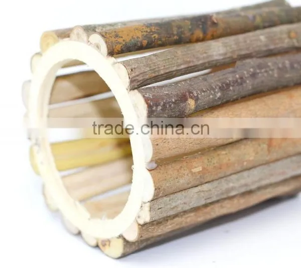 Wooden Pen Holder. Wood Branch Pen Pot, Cylinder Wood Pen Holder photo-4
