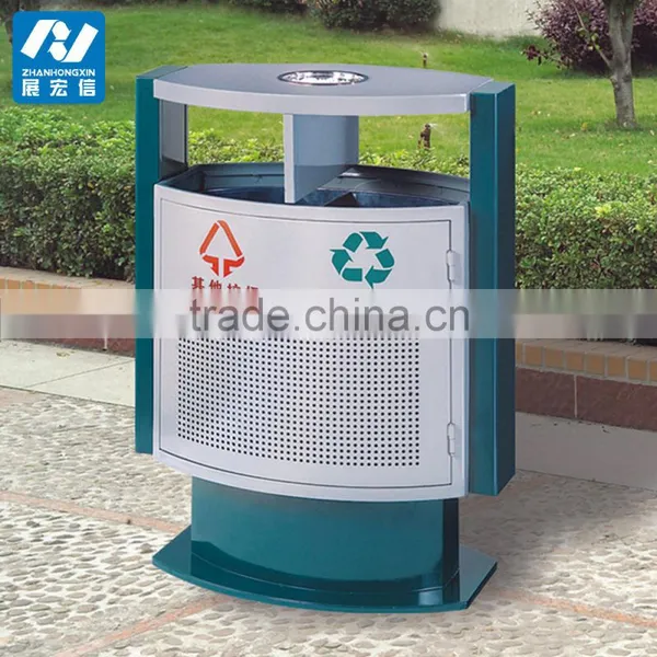 Outdoor Park or Street Standing Metal Garbage Bin photo-4