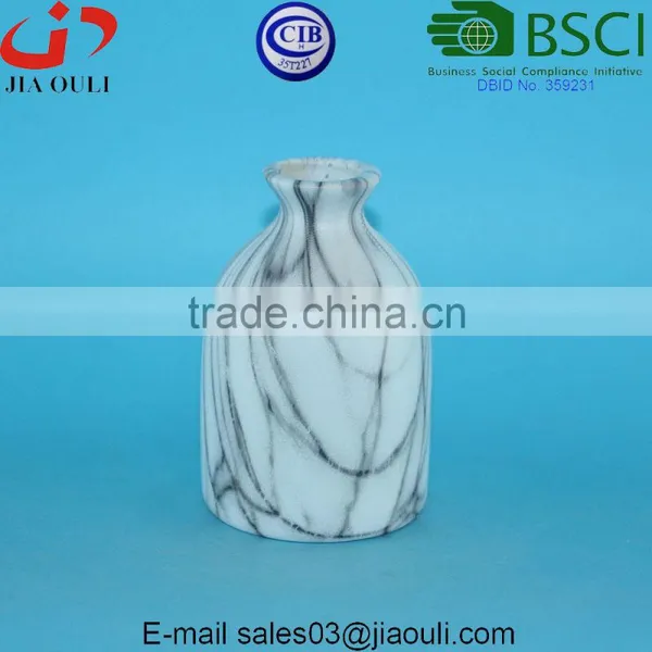 Table Decor Water Transfer Printing Marble/wood Color Mini Ceramic Vase