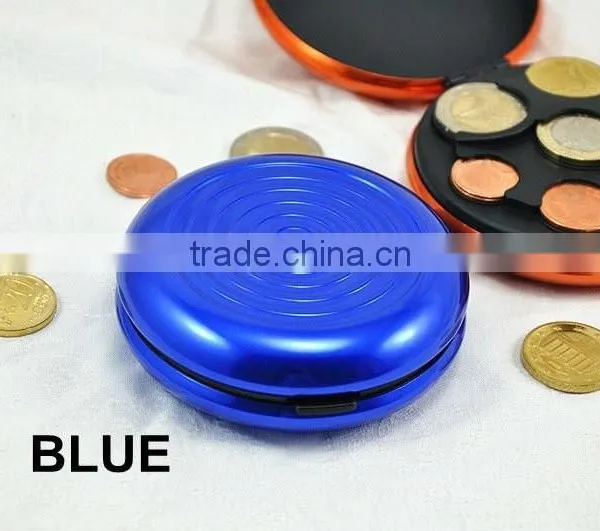 Fashion New Aluminium Euro Coin Dispenser Holder Purse Wallet Hold Coins Gadget photo-3
