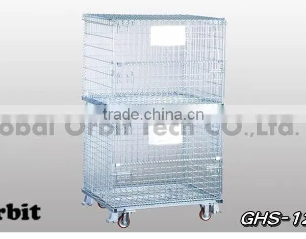 Service Supplies Folding Stackable Container Wire Mesh Basket Warehouse Cage photo-4