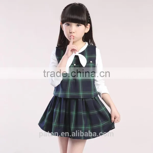 Girls Check Dress School Uniform Manufacturer Guangzhou China photo-2