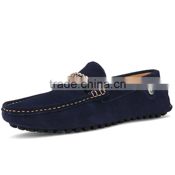 Swede Leather Casual Shoes Fashion for Male Have Sample, High Quality Genuine Leather Peas Shoes Casual for Men photo-2
