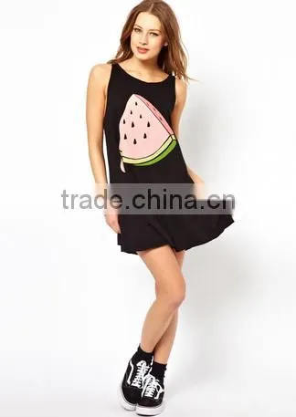 Cheapsale Summer Printed Ladies Loose Solid Color Casual Dress OEM Service Bulk Dress photo-4