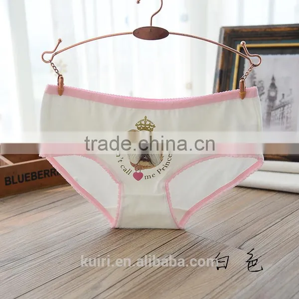 2017 Cheap Cotton Colorful Cartoon Print Yough Sexy Lady Panty(OEM) photo-3