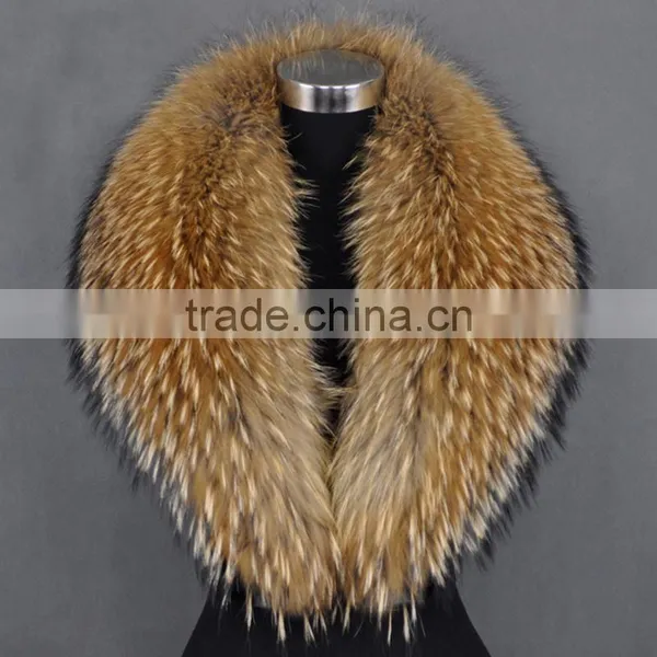 Myfur Red Color Customized Raccoon Fur Trim Hood Collar For Winter Coat photo-2