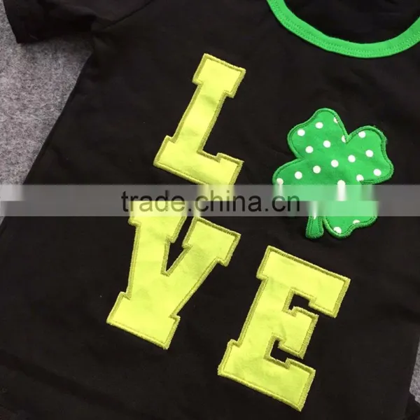 2016 New Baby St.Martin's Day Love Baby Kids St.Patrick Clothing Girls Green Sequins Pants With Matching Accessories photo-3