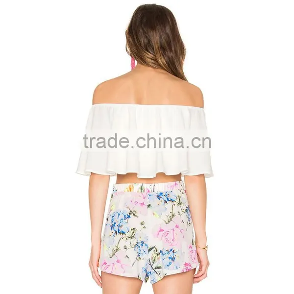 Custom Print Shorts and off the Shoulder Blouse Factory Connection Clothing photo-3