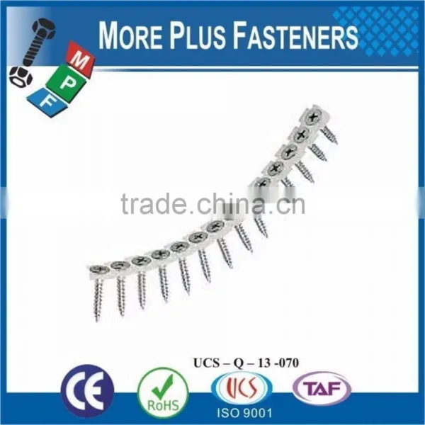 Taiwan Galvanized Schnellbauschrauben Trockenbauschrauben Gypsum Black Phosphaed Bugle Head M3.5 #6 Collated Drywall Screws photo-5
