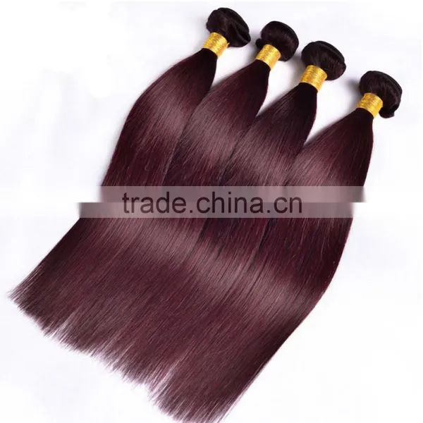 Peruvian Virgin Hair 4 Bundles Deals 99J Wine Red Straight Hair 100% Human Hair Weft Weaves Pure Color photo-3