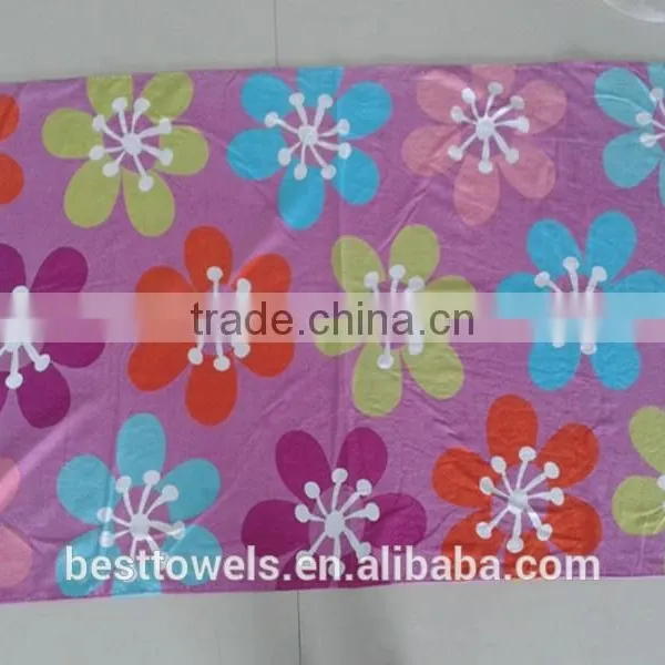 China Supplier Wholesale Cotton Flower Custom Printed Beach Towel photo-5