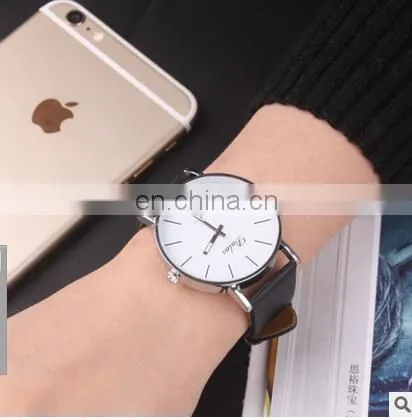 Big Dial Transparent Hollow Skeleton Simple Wristwatch Women Watches Fashion Casual Leather Couple Table Dress Watch photo-5