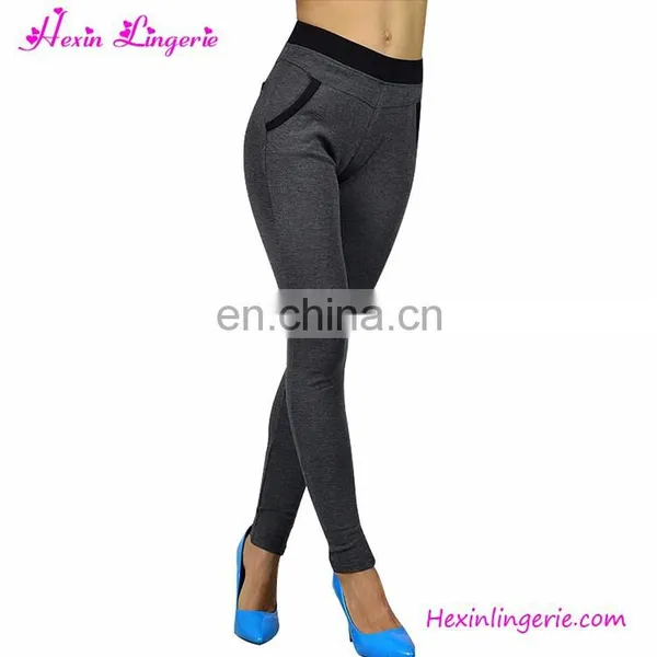2017 Oem Stretch Grey High Waisted Casual Trousers Women's Pants photo-4