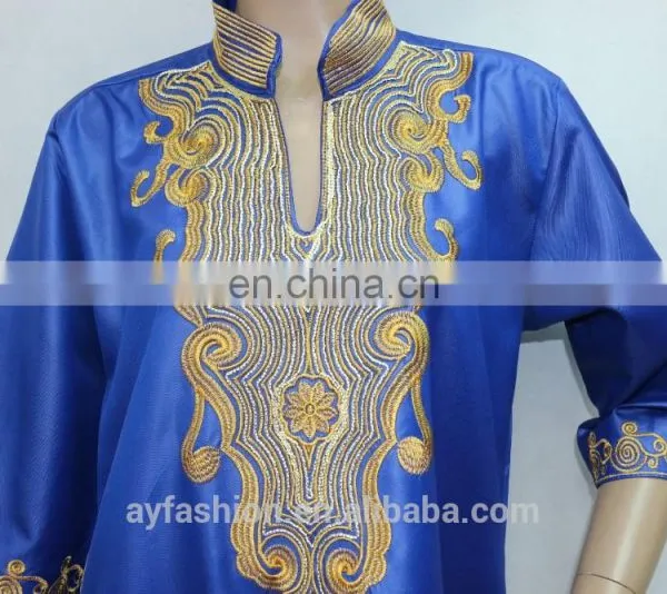 New Brocade Dashiki African Bazin Riche Embroidery Design Dress photo-5