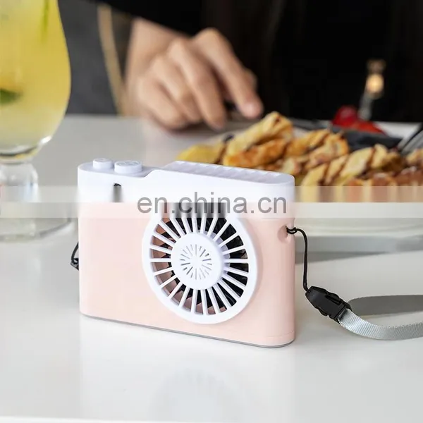 Summer Outdoor Camera Shape 3 Speed Car Hand Hold Power Banks Mini UBS Fans With Light photo-3