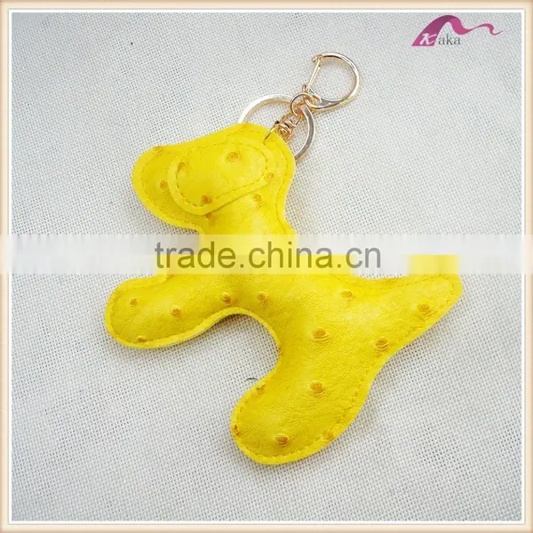Customized Funny Handmade Leather Dog Keychain Ring photo-2
