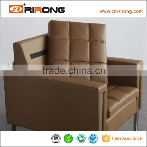 Deluxe Small Leather Covered Office Sofa Oem Product photo-6