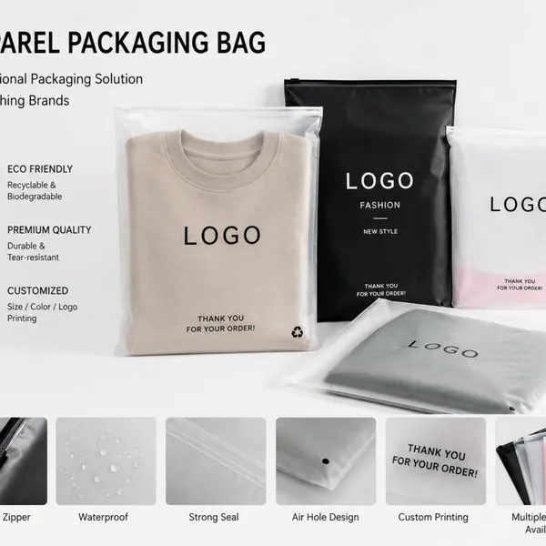 Premium Apparel Packaging Bags | Custom Ziplock Clothing Bags | Eco-friendly Biodegradable Garment Packaging Bags