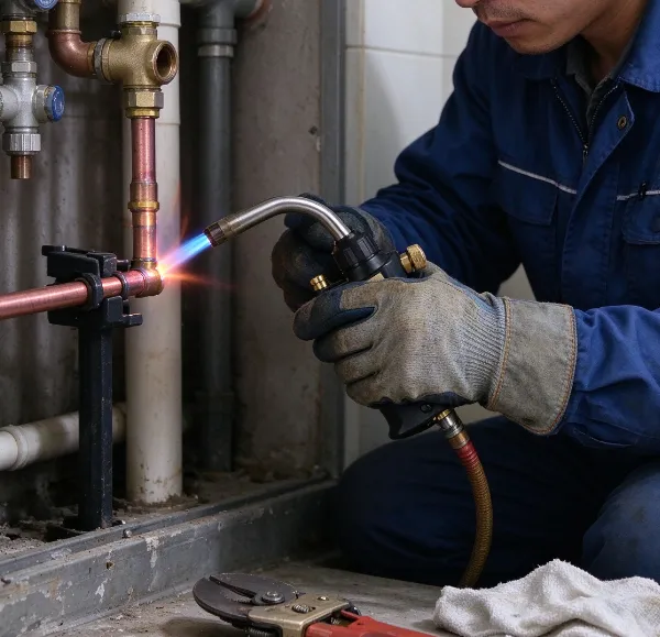 MAPP Hose Torch for Copper Brazing & Soldering Work, WH‑DSVAP Patented Switchable Dual‑Tip, Needle‑Valve Control, Aluminum‑BodyTorch