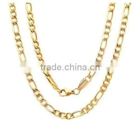 Dubai New Gold Chain Design For Men Stainless Steel Gold Plated Link Chain Necklace