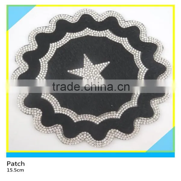 Heat Transfer Rhinestone Decals Dog Design Rhinestone Horse Hair Patch 15.5x16.5cm photo-6