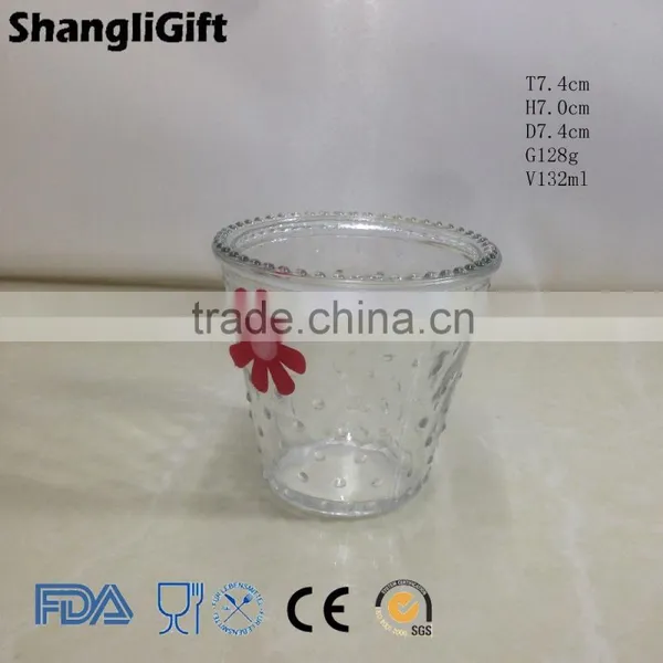 Clear Round Glass Flower Pot For Home Daily Use