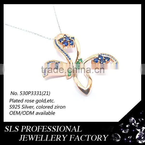 Lastest Jewelry Classic Moods Pendant Butterfly Shape Pendant for Lady 's Wear in Party and Anniversary Colored Stones Pendant photo-3