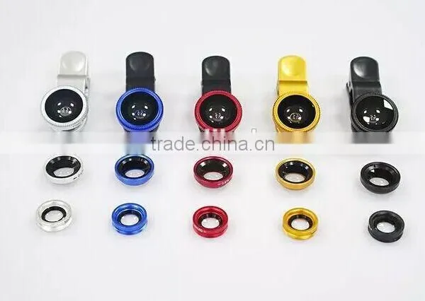 Phone Camera Lens 3in1 Fisheye Wide and Macro Lens for Mobile Phone, Cell Phone Lens
