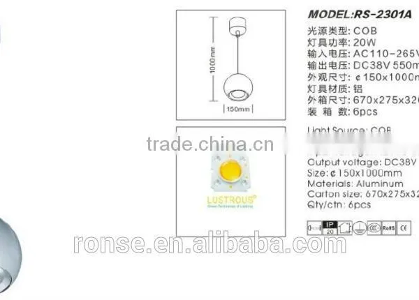 Ronse 20W Led Cob Hanging Light Aluminum Dinning Room Lighting(RS-2301A) photo-2