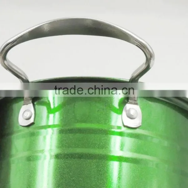 Straight Shape Pot Stainless Steel Casserole With Color Painting Exterior photo-2