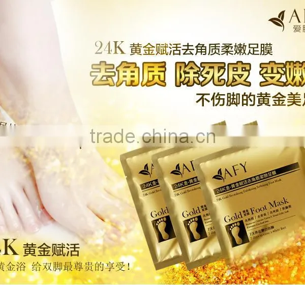 Remove Dead Foot Peeling Mask AFY 24K Gold Revitalizing Exfoliazting Softening Foot Mask photo-4