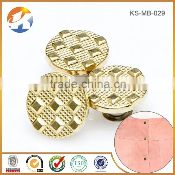 Fashion Embossed Logo Gold Jean Jacket Buttons photo-3