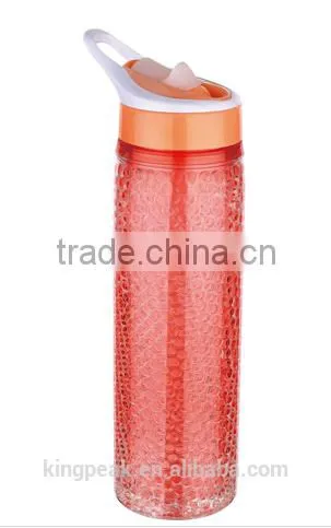 2015 Hot Sale 28oz Plastic Ice Sports Water Bottle With Straw and Carry Bag/Sport Travel Water Bottle /Drinking Water Bottle
