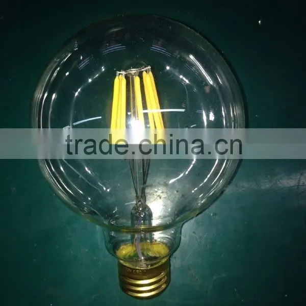 360 Degree G80/G95/G125 6 Watt 4w 8w Led Filament Globe Bulb Light Lamp Brass Base E26 120v USA photo-2