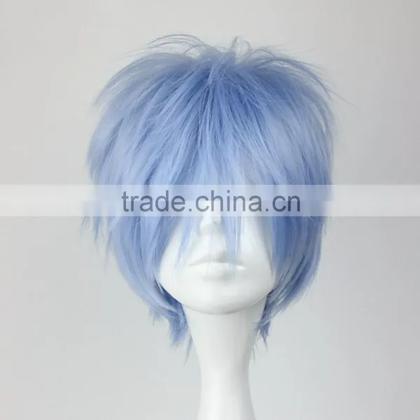 Fashion New Kuroko's Basketball Kuroko Tetsuya 32cm Short Ice Blue Synthetic Anime Cosplay Wig photo-2