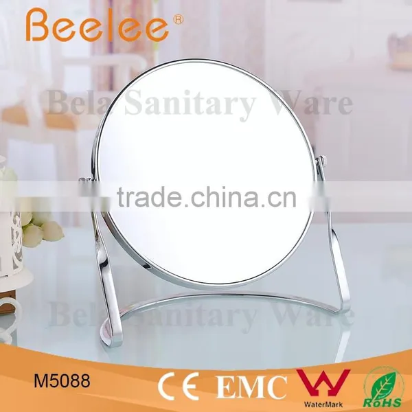 Brass Round Desktop Mirror 8 Inch Double Side Makeup Mirror photo-3
