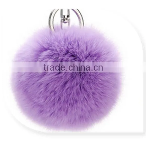 Real Rabbit Fur Ball Furry Ball Keychain for Mobile Phone Tag,Handbag Charm Keychain photo-5