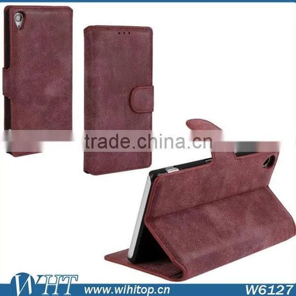 Factory Wholesale Retro Wallet Style for Sony Xperia Z3 Case Leather Cover photo-3