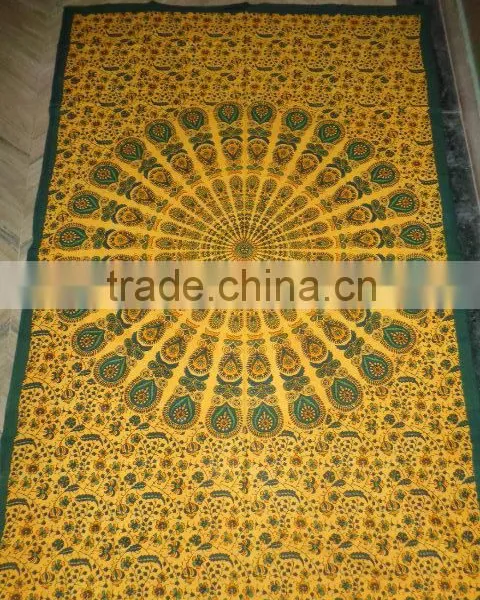 Peocock Printed Mandala Tapestry