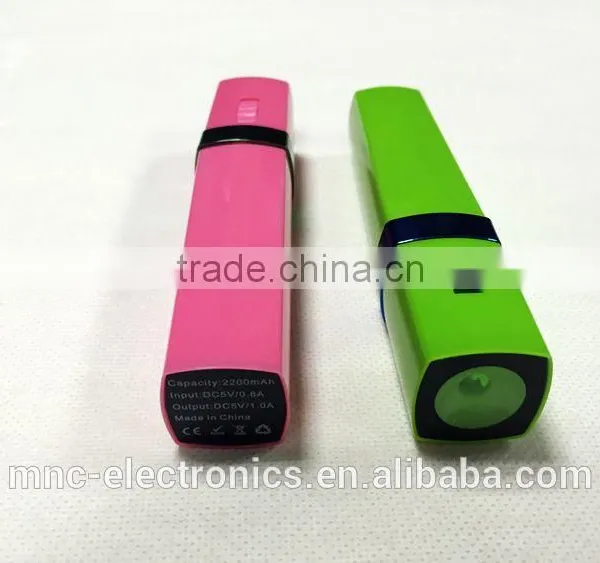2016 New Model Led Flash Light Custom Logo Printing 2000mAh, 2200mAh, 2600mAh Stylish Power Bank Charger photo-6