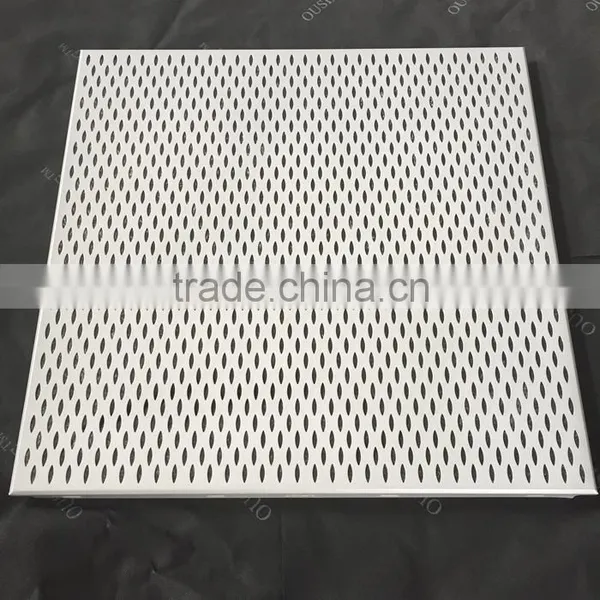 Fireproof 2x2 Aluminum Perforated Metal Acoustic False Ceiling Designs for Hall Office Interior Decoratice Material photo-2