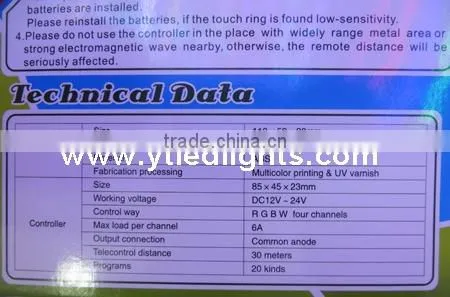 Rgbw Led Controller 12-24v 6a rf Touch Screen Led Controller Lighting Remote Controller High Quality 3 Years Warranty photo-4
