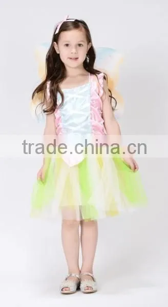 Carnival Party Pretty Princess Flower Girl Dance Dress Butterfly Wings Costume photo-2