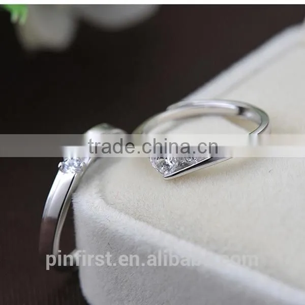 Factory Wholesale S925 Silver AAA Cubic Zircon Couple Rings Opening Shape Fashion Gift photo-2
