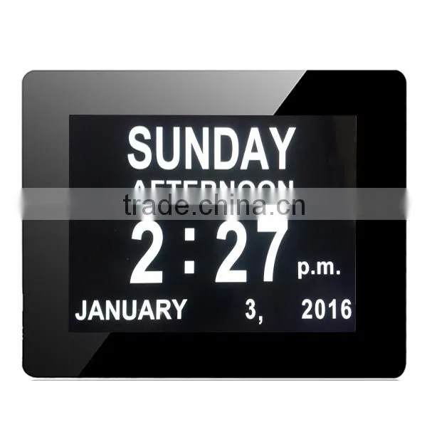 Digital Calendar Display Time Clock Alarm Weather With Bid Full Words